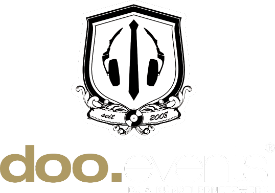 Das Logo für doo events, spezialisiert auf DJ-Services für Hochzeiten und Events in Regensburg.